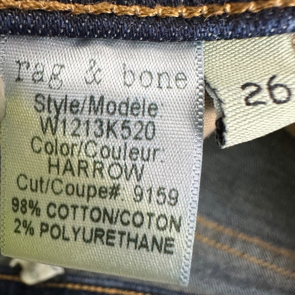 Rag & Bone Justine Skinny Jeans Dark Wash Denim Classic Size‎ 26 - Picture 10 of 10